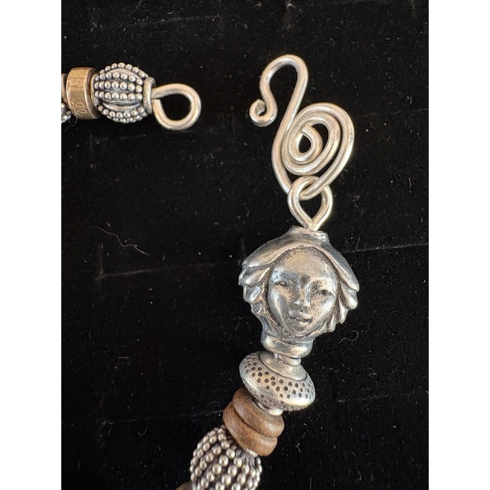Artisan Sterling Silver Copper Bead Statement Fancy Wire Wrap Bracelet 46 Grams - Picture 13 of 16